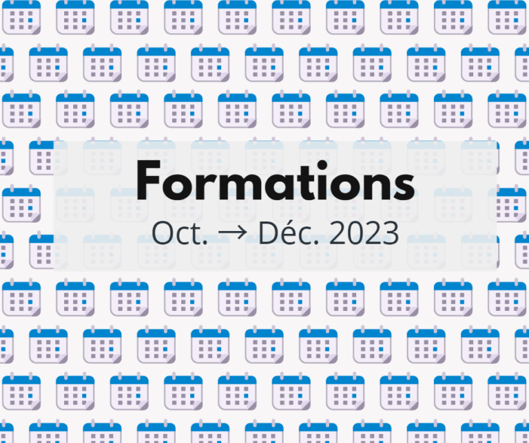 Calendrier de Formations | Octobre 2023 → Décembre 2023 - Technopédia ...